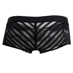 CandyMan Boxers Sexy-Shorty Dentelle Résille Rayée Noir