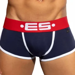 ES Collection Shortys|Boxers-Shorty Double Side Coton Marine - Rouge