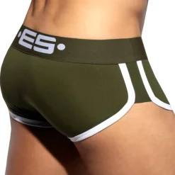 ES Collection Shortys|Boxers-Shorty Double Side Coton Kaki - Blanc