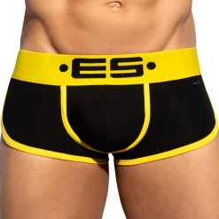 ES Collection Shortys|Boxers-Shorty Double Side Coton Noir - Jaune