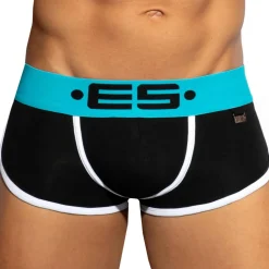 ES Collection Shortys|Boxers-Shorty Double Side Coton Noir - Turquoise