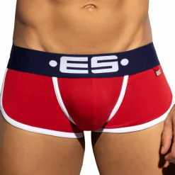 ES Collection Shortys|Boxers-Shorty Double Side Coton Rouge - Marine