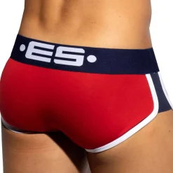ES Collection Shortys|Boxers-Shorty Double Side Coton Rouge - Marine