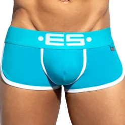 ES Collection Shortys|Boxers-Shorty Double Side Coton Turquoise - Blanc