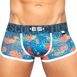 ES Collection Shortys|Boxers-Shorty Double Side Flowers Bleu Marine