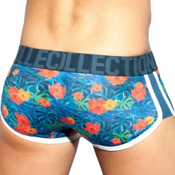 ES Collection Shortys|Boxers-Shorty Double Side Flowers Bleu Marine