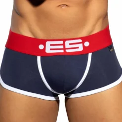 ES Collection Boxers Sexy-Shorty Empty Bottom Double Side Coton Marine - Rouge