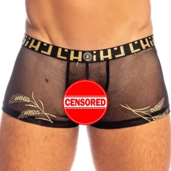 L'Homme invisible Boxers Sexy|Poche Ergonomique-Shorty Hipster Push-Up Epi d'Or Noir