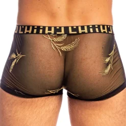 L'Homme invisible Boxers Sexy|Poche Ergonomique-Shorty Hipster Push-Up Epi d'Or Noir