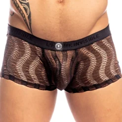 L'Homme invisible Boxers Sexy|Poche Ergonomique-Shorty Hipster Push-Up Night Ripple Chocolat