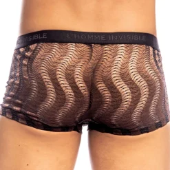 L'Homme invisible Boxers Sexy|Poche Ergonomique-Shorty Hipster Push-Up Night Ripple Chocolat