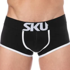 SKU Shortys|Boxers-Shorty Logo Coton Noir