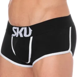 SKU Shortys|Boxers-Shorty Logo Coton Noir