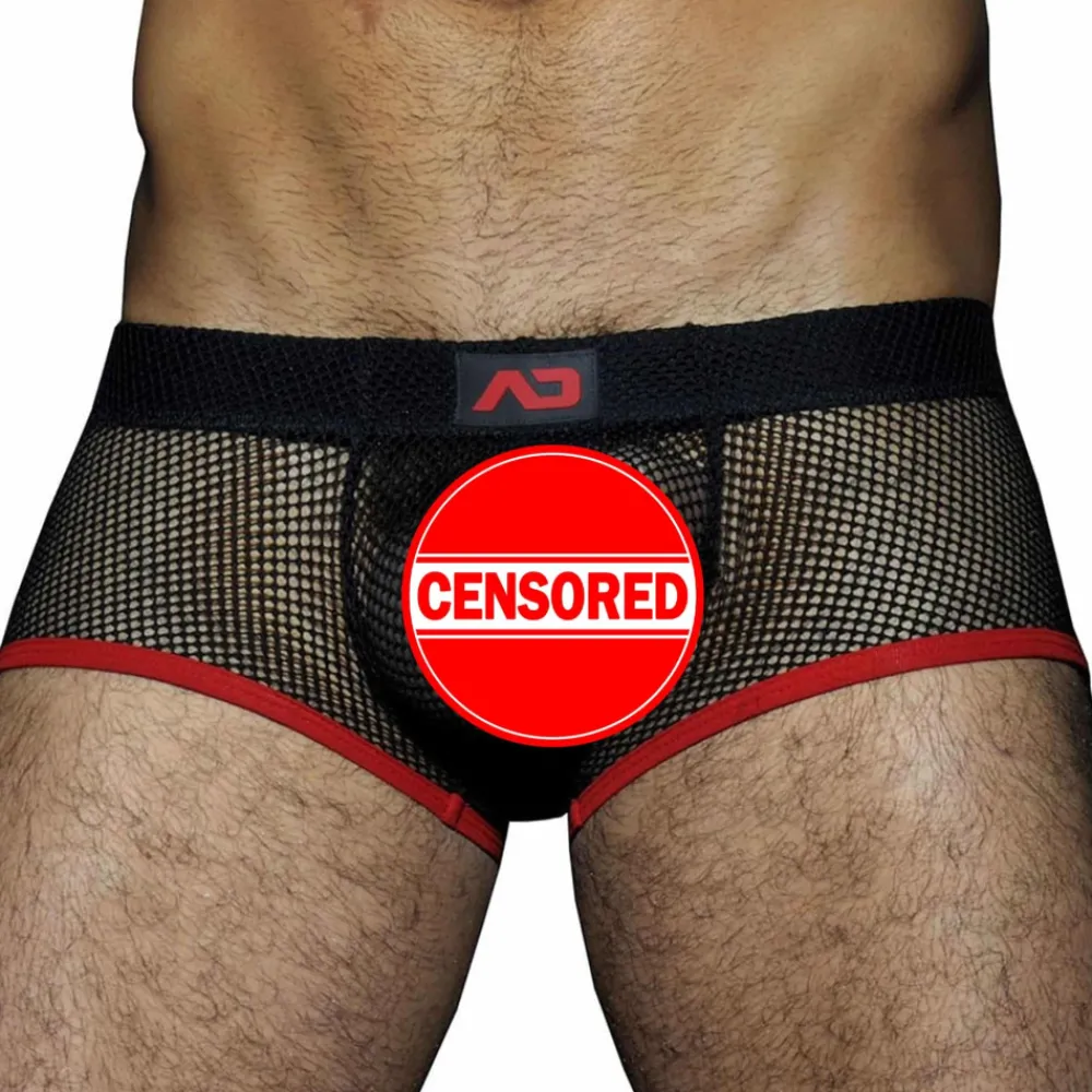 AD Fetish Shortys|Boxers-Shorty Mesh Fetish Noir - Rouge