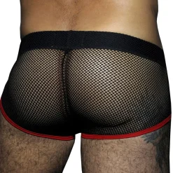AD Fetish Shortys|Boxers-Shorty Mesh Fetish Noir - Rouge