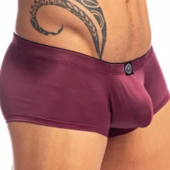 L'Homme invisible Boxers Sexy|Poche Ergonomique-Shorty Push-Up Silky Touch Bordeaux