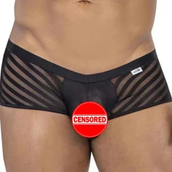 CandyMan Boxers Sexy-Shorty Résille Rayé Noir
