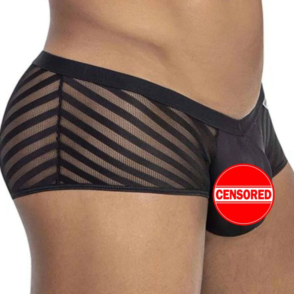 CandyMan Boxers Sexy-Shorty Résille Rayé Noir