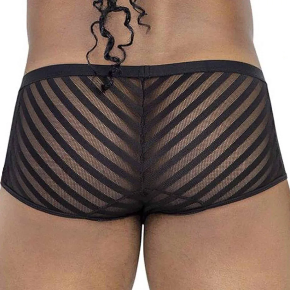 CandyMan Boxers Sexy-Shorty Résille Rayé Noir