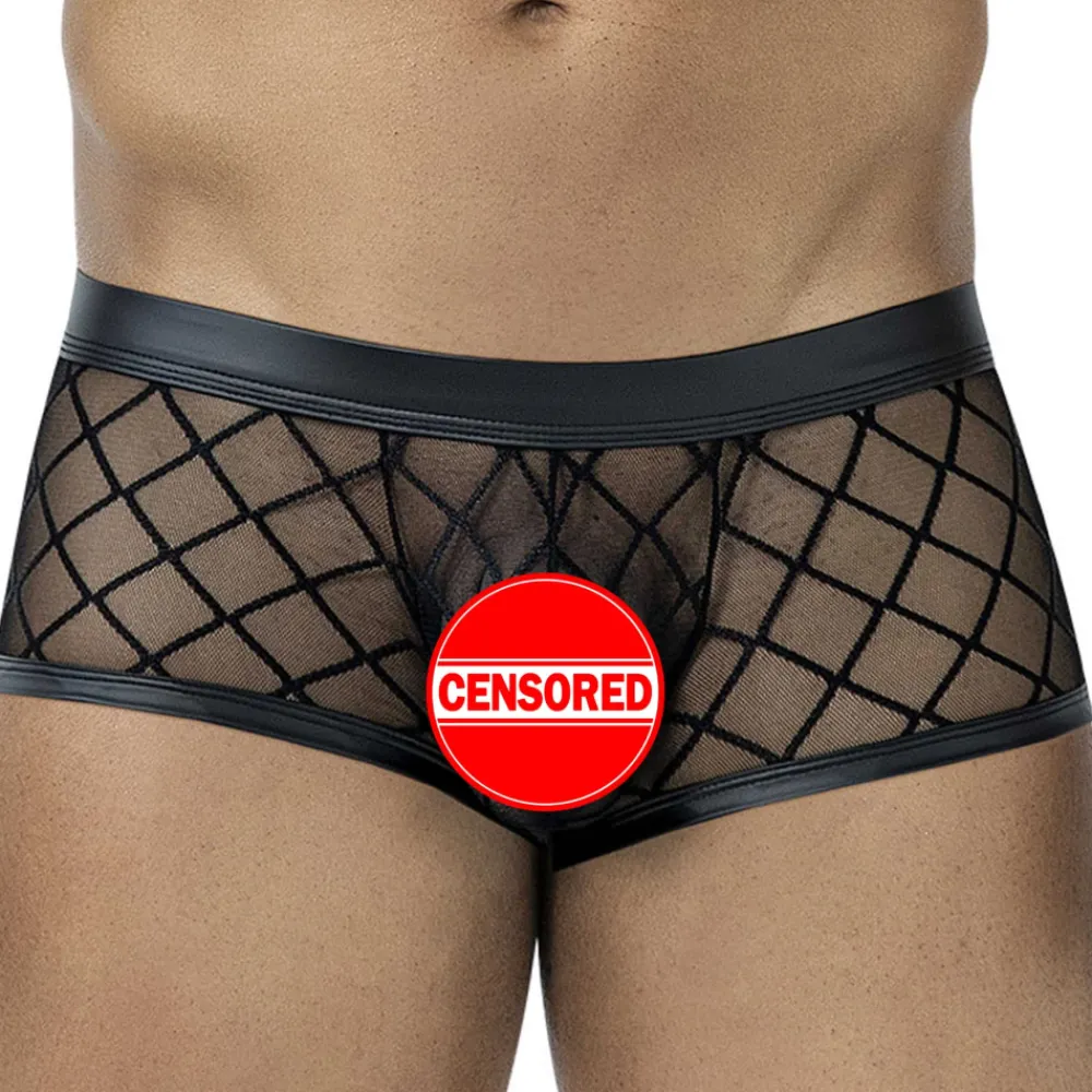 CUT4MEN Boxers Sexy-Shorty Sheer R4VAGE Noir