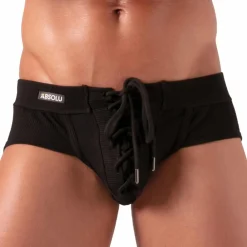 Absolu Male Slips Sexy-Slip à Lacet Noir