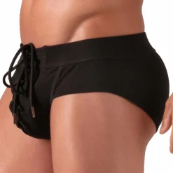 Absolu Male Slips Sexy-Slip à Lacet Noir