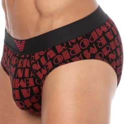 Emporio Armani Slips-Slip All Over Logo Rhubarbe