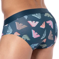 Emporio Armani Slips-Slip All Over Microfiber Bleu