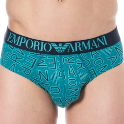 Emporio Armani Slips-Slip All Over Microfiber Bleu Paon