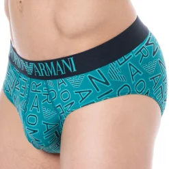 Emporio Armani Slips-Slip All Over Microfiber Bleu Paon