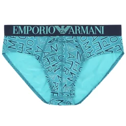 Emporio Armani Slips-Slip All Over Microfiber Bleu Paon