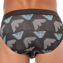 Emporio Armani Slips-Slip All Over Printed Microfiber Chocolat