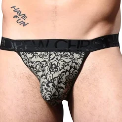 Andrew Christian Slips Sexy|Poche Ergonomique-Slip Almost Naked Imprimé Dentelle Noir - Beige