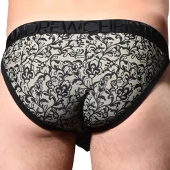 Andrew Christian Slips Sexy|Poche Ergonomique-Slip Almost Naked Imprimé Dentelle Noir - Beige