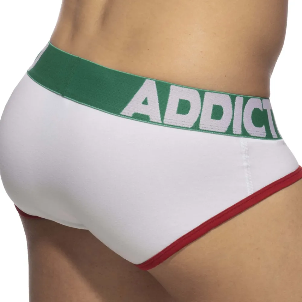 Addicted Slips-Slip Basic Colors AD Coton Blanc - Vert