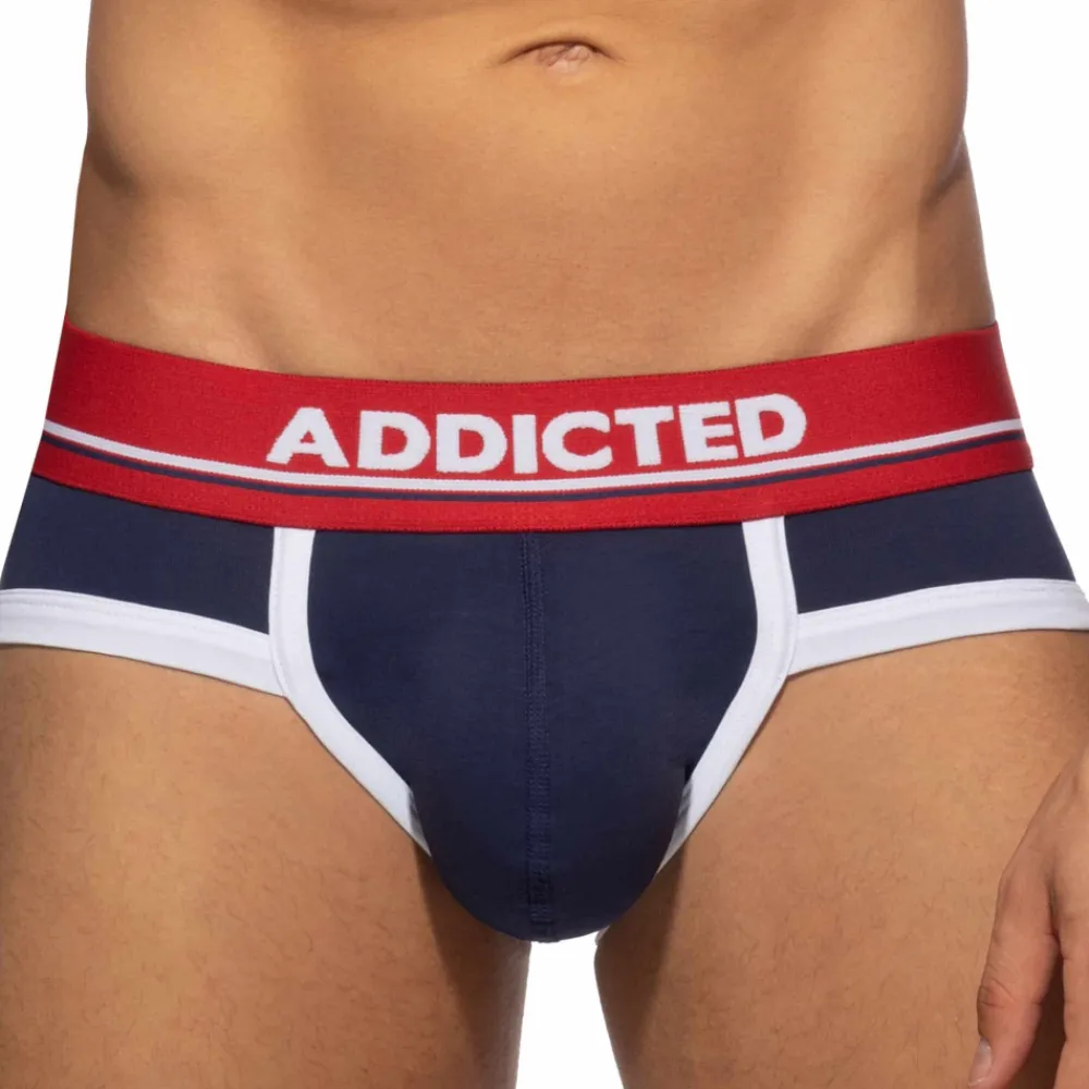 Addicted Slips-Slip Basic Colors Coton Bleu Marine - Rouge