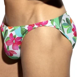 ES Collection Mini Slips|Slips-Slip Bikini Bold Flowers Blanc