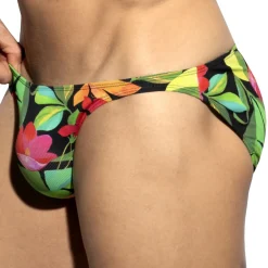 ES Collection Mini Slips|Slips-Slip Bikini Bold Flowers Noir