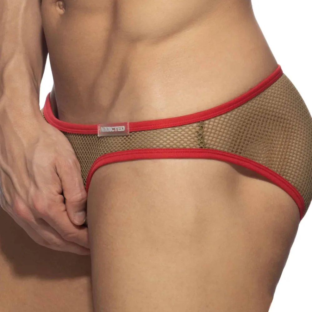 Addicted Slips Sexy-Slip Bikini C-Through Mesh Kaki