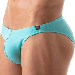 TOF Paris Mini Slips|Slips-Slip Bikini French Coton Bleu Turquoise