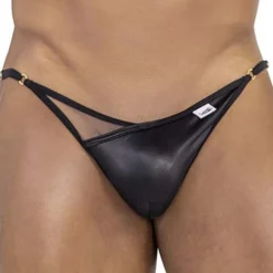 CandyMan Slips Sexy-Slip Bikini Peekaboo Noir