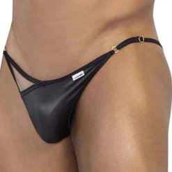 CandyMan Slips Sexy-Slip Bikini Peekaboo Noir
