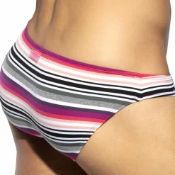 ES Collection Mini Slips|Slips-Slip Bikini Retro Stripes Gris - Rose