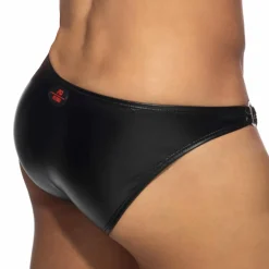 AD Fetish Slips Sexy-Slip Bikini Rub Round Buckle Noir