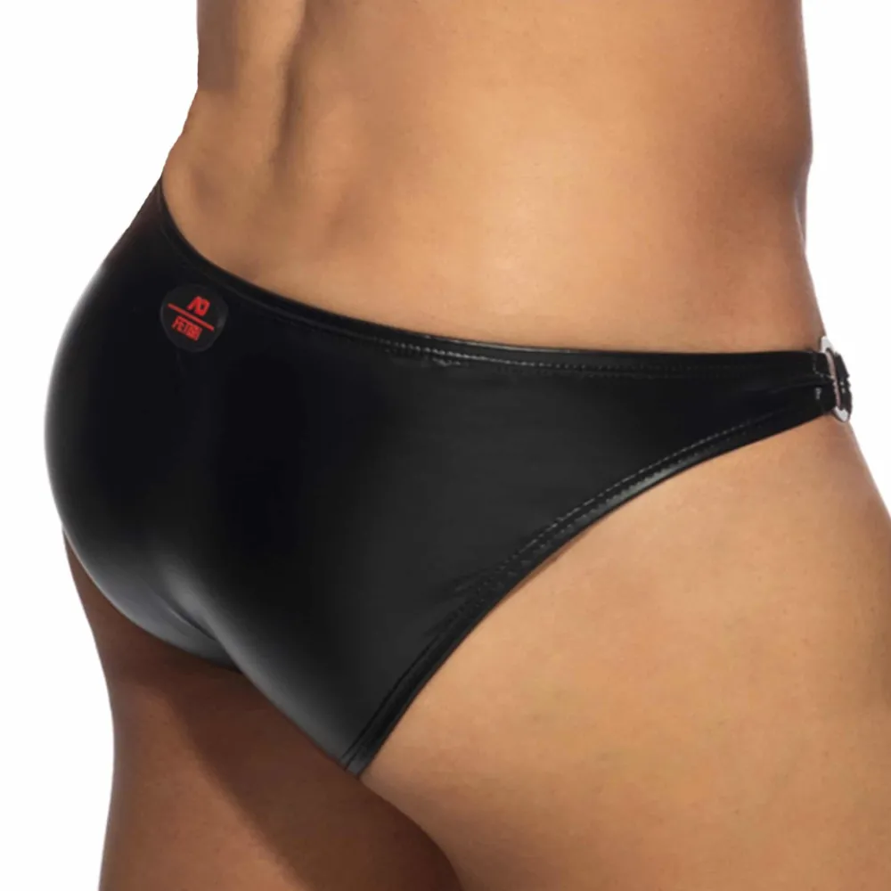 AD Fetish Slips Sexy-Slip Bikini Rub Round Buckle Noir
