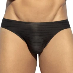 ES Collection Slips Sexy-Slip Bikini Stripes Brownie Noir