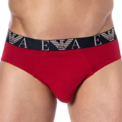 Emporio Armani Slips-Slip Bold Monogram Coton Rouge