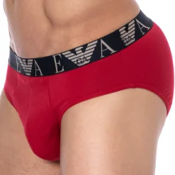 Emporio Armani Slips-Slip Bold Monogram Coton Rouge