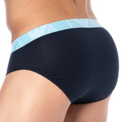 Emporio Armani Slips-Slip Bold Monogram Coton Marine - Bleu Ciel