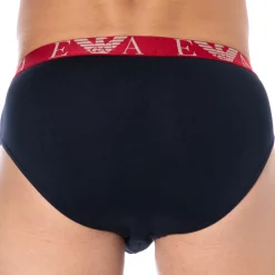 Emporio Armani Slips-Slip Bold Monogram Coton Marine - Rouge